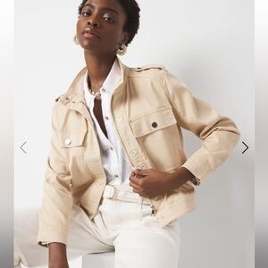 WHBM - NWT - Pret Relaxed Utility Jacket - Tan